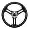 Schmitt Marine Torcello 14" Wheel - 03 Series - Polyurethane Wheel w/Chrome Spoke Inserts  Cap - Black Brushed Spokes - 3/4" Tapered Shaft [PU031104-12]