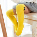 0-8T Newborn Toddler Knee High Socks Baby Girls Bow Sock Leg Warmer 6 Solid Color Toddler Baby Girl Clothes Accessories Sock-Yellow-M length 45cm-JadeMoghul Inc.