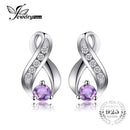 0.3ct Round Natural Amethyst Stud Earrings For Women In Solid 925 Sterling Silver--JadeMoghul Inc.