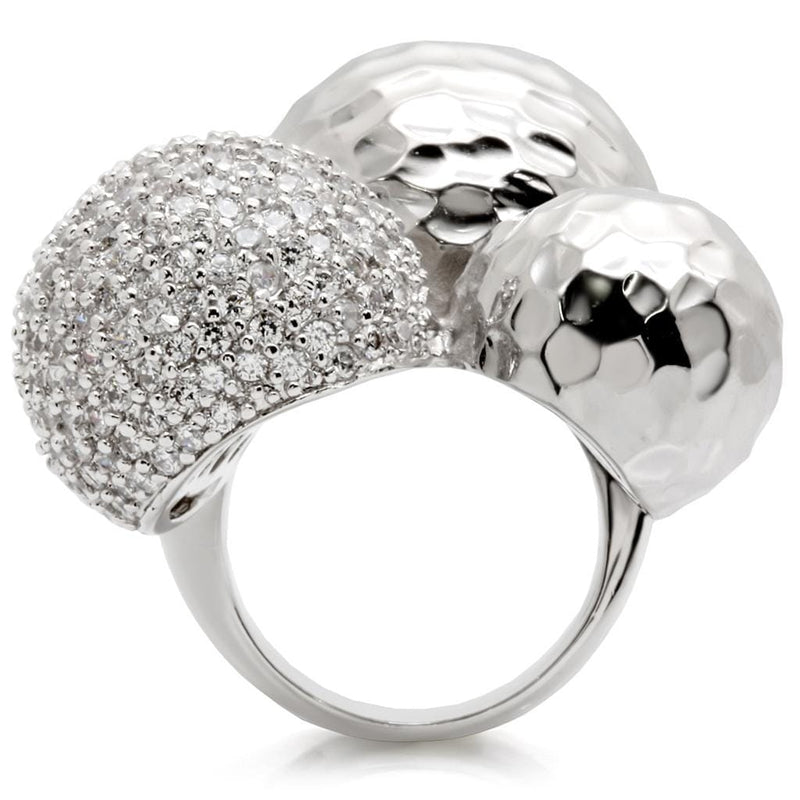 Fashion Rings 0W121 Rhodium Brass Ring with AAA Grade CZ