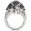 Fashion Rings 0W005 Rhodium + Ruthenium Brass Ring with AAA Grade CZ