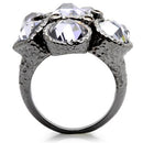 Fashion Rings 0W120 Ruthenium Brass Ring with AAA Grade CZ