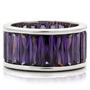 Fashion Rings 0W128 Rhodium Brass Ring with AAA Grade CZ in Amethyst
