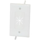 1-Gang Cable Plate with Flexible Opening (White)-Cables, Connectors & Accessories-JadeMoghul Inc.