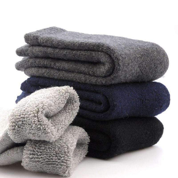1 Pair Mens Thicken Thermal Wool Cashmere Casual Winter Warm Socks -Y107-Black-JadeMoghul Inc.