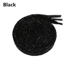 1 pair Shiny Gold and Silver thread Sport Sneakers Flat Shoelaces Bootlaces Shoe laces Strings-Black-JadeMoghul Inc.