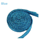 1 pair Shiny Gold and Silver thread Sport Sneakers Flat Shoelaces Bootlaces Shoe laces Strings-Blue-JadeMoghul Inc.