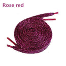 1 pair Shiny Gold and Silver thread Sport Sneakers Flat Shoelaces Bootlaces Shoe laces Strings-Rose red-JadeMoghul Inc.