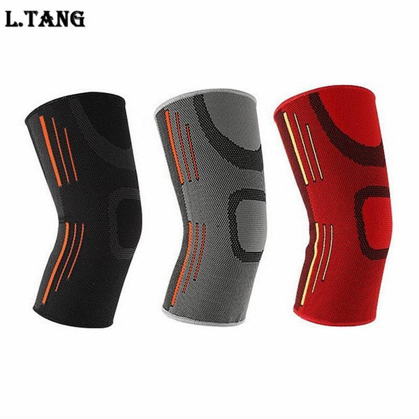 1 Pair Sports Basketball Knee Pads High Elasticity Fitness Running Cycling Gray Knee Support S507-Black-L-JadeMoghul Inc.