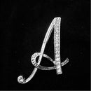 1 PC A To Z 26 Letters Design Brooches Pins English Letter Personality Brooches with Crystal-A-JadeMoghul Inc.