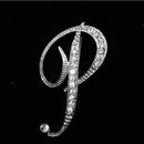 1 PC A To Z 26 Letters Design Brooches Pins English Letter Personality Brooches with Crystal-P-JadeMoghul Inc.