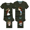 1 Piece Family Matching Outfits Mother Father Son Daughter Cartoon Bride Bridegroom Print Women Men Children Boy Girl T shirt-as chart 1-Mom S-JadeMoghul Inc.