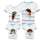 1 Piece Family Matching Outfits Mother Father Son Daughter Cartoon Bride Bridegroom Print Women Men Children Boy Girl T shirt-as chart 2-Mom S-JadeMoghul Inc.