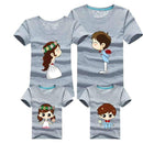 1 Piece Family Matching Outfits Mother Father Son Daughter Cartoon Bride Bridegroom Print Women Men Children Boy Girl T shirt-as chart 3-Mom S-JadeMoghul Inc.