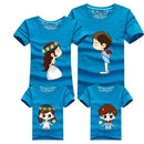 1 Piece Family Matching Outfits Mother Father Son Daughter Cartoon Bride Bridegroom Print Women Men Children Boy Girl T shirt-as chart 5-Mom S-JadeMoghul Inc.