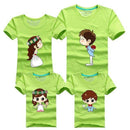 1 Piece Family Matching Outfits Mother Father Son Daughter Cartoon Bride Bridegroom Print Women Men Children Boy Girl T shirt-as chart 6-Mom S-JadeMoghul Inc.