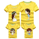 1 Piece Family Matching Outfits Mother Father Son Daughter Cartoon Bride Bridegroom Print Women Men Children Boy Girl T shirt-as chart-Mom S-JadeMoghul Inc.