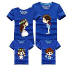 1 Piece Family Matching Outfits Mother Father Son Daughter Cartoon Bride Bridegroom Print Women Men Children Boy Girl T shirt-as chart-Mom S-JadeMoghul Inc.