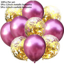 10/14pcs Mixed Metallic Balloons Heart Star Gold Confetti Balloon Birthday Party Decorate Kids Adult Air Balls Wedding Globos