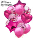 10/14pcs Mixed Metallic Balloons Heart Star Gold Confetti Balloon Birthday Party Decorate Kids Adult Air Balls Wedding Globos