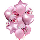 10/14pcs Mixed Metallic Balloons Heart Star Gold Confetti Balloon Birthday Party Decorate Kids Adult Air Balls Wedding Globos