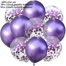 10/14pcs Mixed Metallic Balloons Heart Star Gold Confetti Balloon Birthday Party Decorate Kids Adult Air Balls Wedding Globos