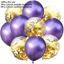 10/14pcs Mixed Metallic Balloons Heart Star Gold Confetti Balloon Birthday Party Decorate Kids Adult Air Balls Wedding Globos