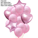 10/14pcs Mixed Metallic Balloons Heart Star Gold Confetti Balloon Birthday Party Decorate Kids Adult Air Balls Wedding Globos