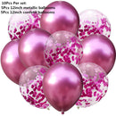 10/14pcs Mixed Metallic Balloons Heart Star Gold Confetti Balloon Birthday Party Decorate Kids Adult Air Balls Wedding Globos
