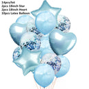 10/14pcs Mixed Metallic Balloons Heart Star Gold Confetti Balloon Birthday Party Decorate Kids Adult Air Balls Wedding Globos