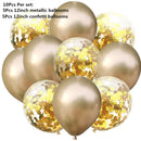 10/14pcs Mixed Metallic Balloons Heart Star Gold Confetti Balloon Birthday Party Decorate Kids Adult Air Balls Wedding Globos