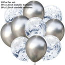 10/14pcs Mixed Metallic Balloons Heart Star Gold Confetti Balloon Birthday Party Decorate Kids Adult Air Balls Wedding Globos