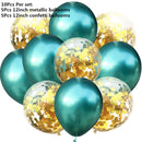 10/14pcs Mixed Metallic Balloons Heart Star Gold Confetti Balloon Birthday Party Decorate Kids Adult Air Balls Wedding Globos