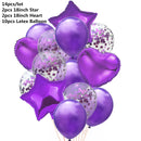 10/14pcs Mixed Metallic Balloons Heart Star Gold Confetti Balloon Birthday Party Decorate Kids Adult Air Balls Wedding Globos