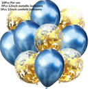 10/14pcs Mixed Metallic Balloons Heart Star Gold Confetti Balloon Birthday Party Decorate Kids Adult Air Balls Wedding Globos