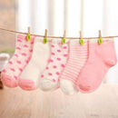 10 pieces/lot=5pair Cotton Baby Socks Newborn Floor Socks Girl and Boy Short Socks-Pink-Newborn-JadeMoghul Inc.