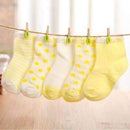 10 pieces/lot=5pair Cotton Baby Socks Newborn Floor Socks Girl and Boy Short Socks-Yellow-Newborn-JadeMoghul Inc.