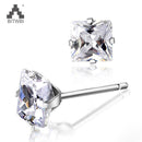 100% 925 Sterling Silver New Square Stud Earrings-3mm-JadeMoghul Inc.