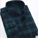 100% Cotton Men Plaid Long-Sleeved Casual Shirt / Flannel Slim Fit Shirt-DTF02-S-JadeMoghul Inc.