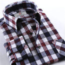 100% Cotton Men Plaid Long-Sleeved Casual Shirt / Flannel Slim Fit Shirt-DTF02-S-JadeMoghul Inc.