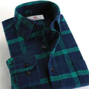 100% Cotton Men Plaid Long-Sleeved Casual Shirt / Flannel Slim Fit Shirt-DTF02-S-JadeMoghul Inc.
