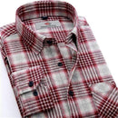 100% Cotton Men Plaid Long-Sleeved Casual Shirt / Flannel Slim Fit Shirt-DTF02-S-JadeMoghul Inc.