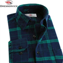 100% Cotton Men Plaid Long-Sleeved Casual Shirt / Flannel Slim Fit Shirt-DTF02-S-JadeMoghul Inc.