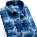 100% Cotton Men Plaid Long-Sleeved Casual Shirt / Flannel Slim Fit Shirt-DTF11-S-JadeMoghul Inc.