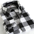 100% Cotton Men Plaid Long-Sleeved Casual Shirt / Flannel Slim Fit Shirt-DTF16-S-JadeMoghul Inc.