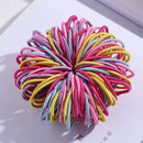 100PCS/Set Girls Candy Colors Nylon Elastic Hair Bands Children Rubber Band Headband Scrunchie Fashion Hair Accessories AExp