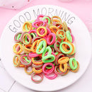 100PCS/Set Girls Candy Colors Nylon Elastic Hair Bands Children Rubber Band Headband Scrunchie Fashion Hair Accessories AExp
