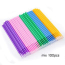 100Pcs/ Wholesale Disposable Eyelash Micro Brushes Mascara Swab Eyelash Extension Brushes Applicator Wands Makeup Tools Kit AExp