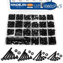 1060pcs M2 M3 M4 M5 Hex Socket Screw Set Carbon Steel Flat Round Cap Head Screws Bolts and Nuts Assortment Kit with Storage Box AExp