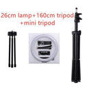 10inch Photography LED Selfie Ring Light 26cm Dimmable Camera Phone Ring Lamp With Stand Tripods For Makeup Video Live Studio AExp